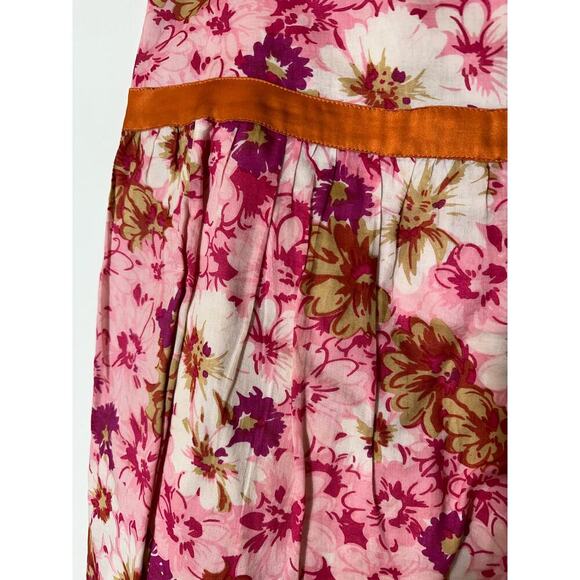 Saja Pink Floral Cotton A Line Skirt Size 6 - Picture 2 of 4